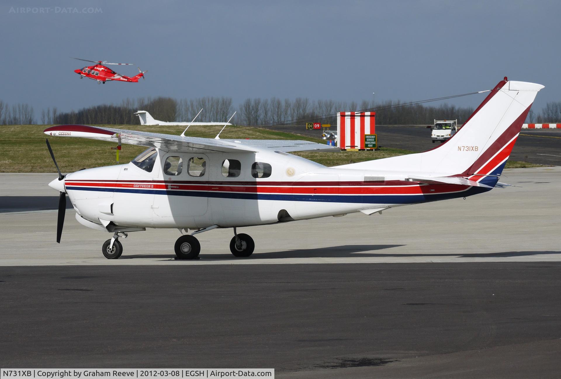 N731XB, Cessna P210N Pressurised Centurion C/N P21000553, Parked at Norwich.