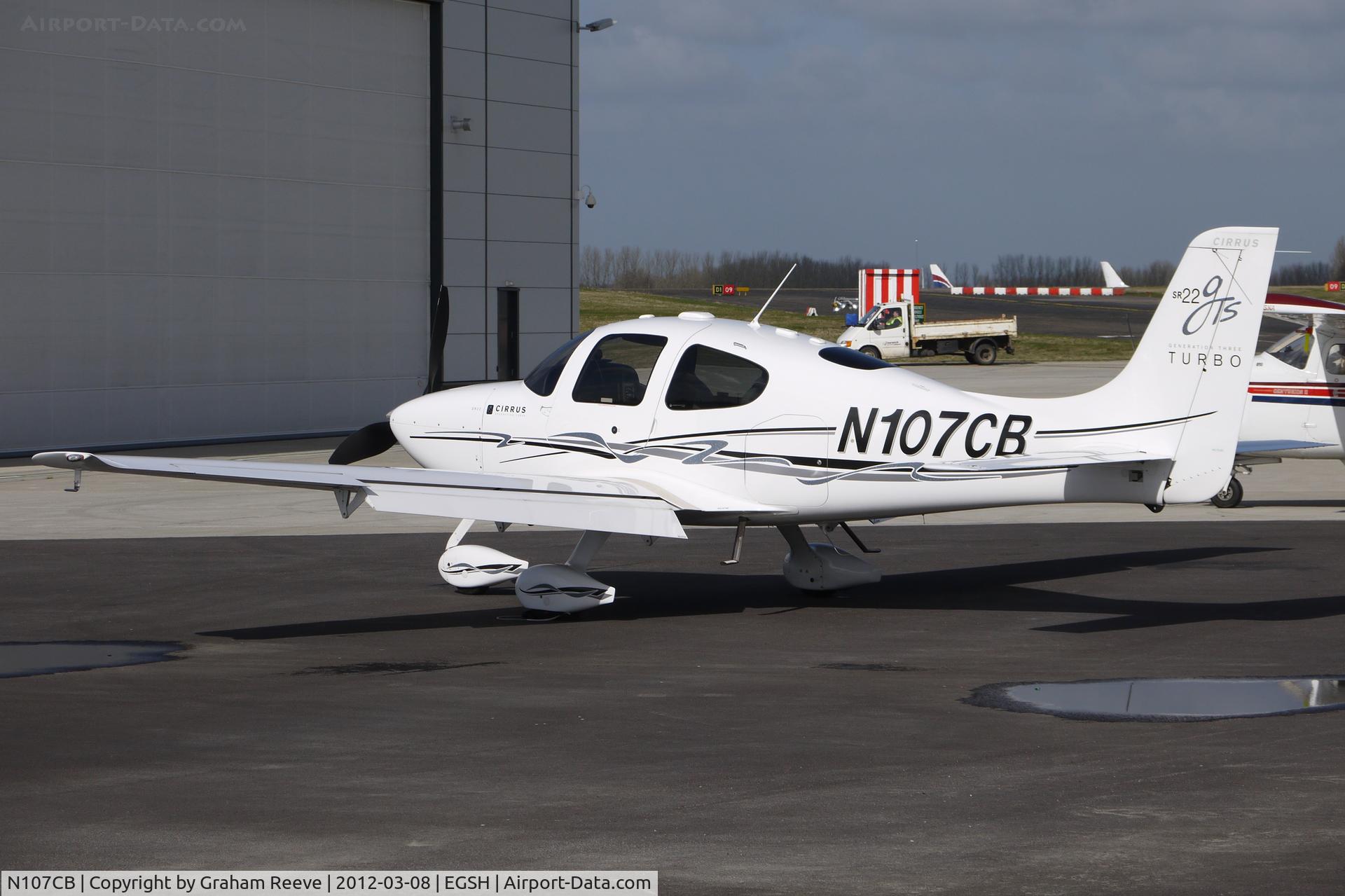 N107CB, 2008 Cirrus SR22 G3 GTS Turbo C/N 3244, Parked at Norwich