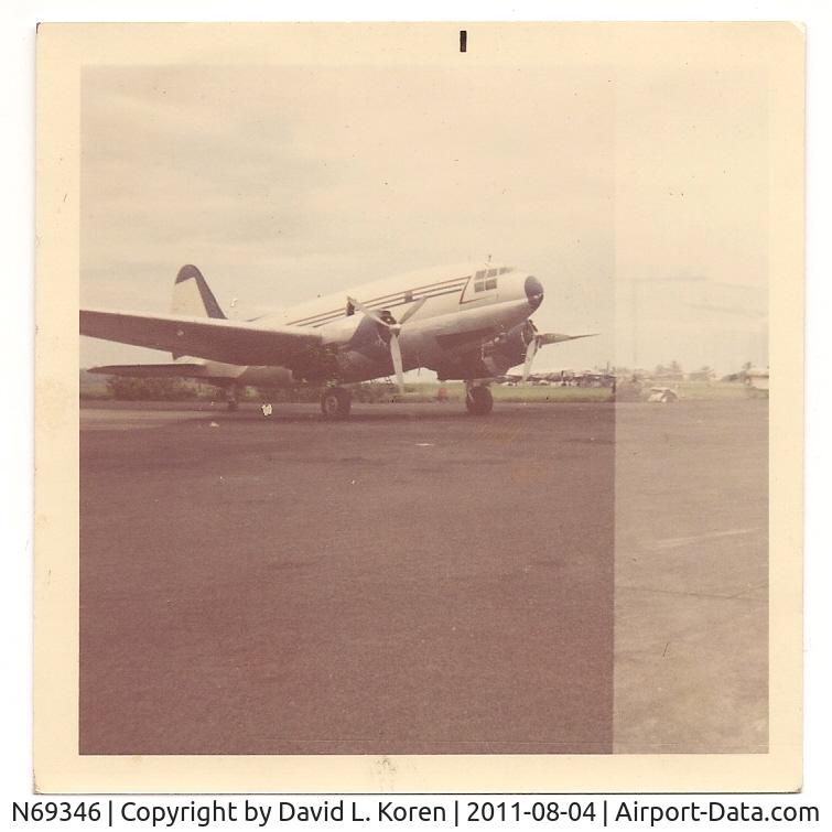 N69346, 1944 Curtiss C-46F Commando C/N 22401, Picture taken at Sao Tome International Airport, West Africa in April 1969.  The aircraft participated in the Biafran Airlift.