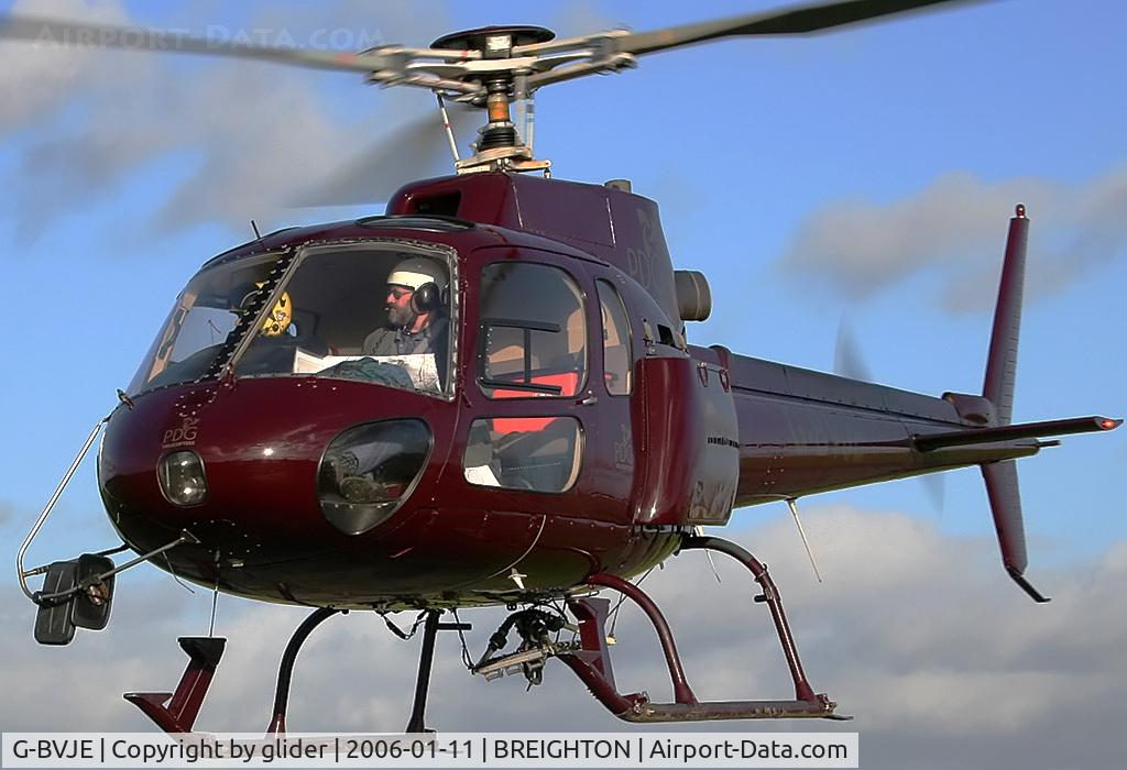 G-BVJE, 1987 Aerospatiale AS-350B-1 Ecureuil C/N 1991, Off to check power lines