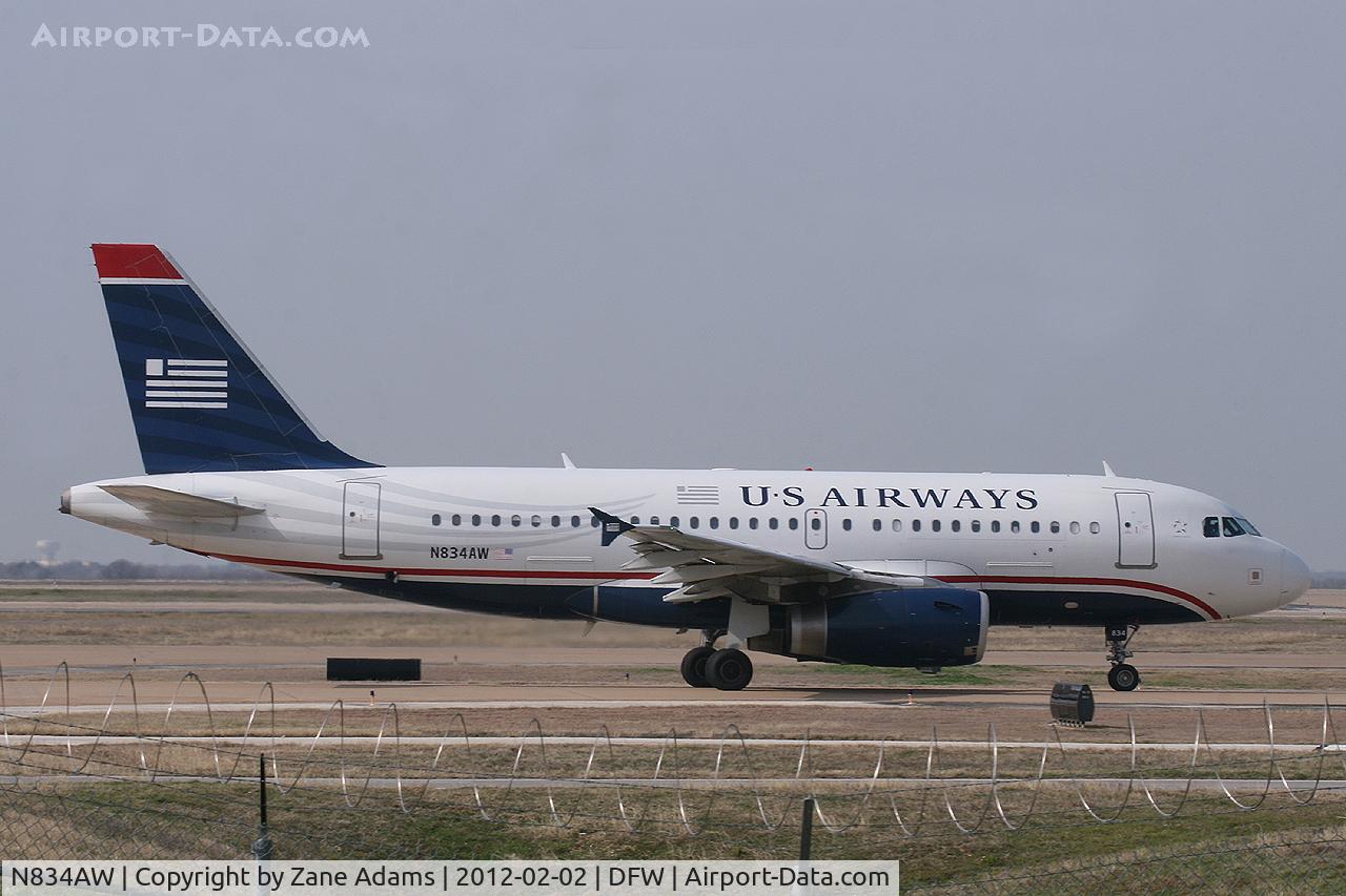N834AW, 2004 Airbus A319-132 C/N 2302, US Airways at DFW Airport