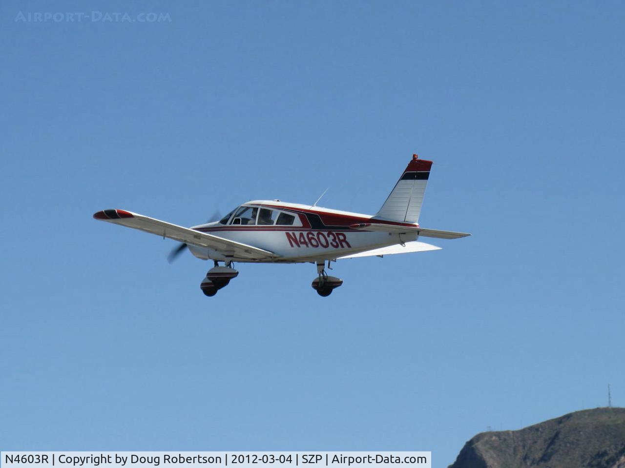 N4603R, 1965 Piper PA-28-140 Cherokee C/N 28-21351, 1965 Piper PA-28-140 CHEROKEE, Lycoming O-320-E2A 150 Hp, takeoff climb Rwy 04