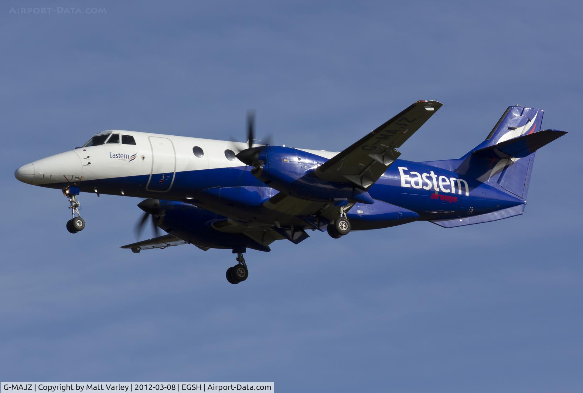 G-MAJZ, 1997 British Aerospace Jetstream 41 C/N 41100, East flight 73H arriving at EGSH.