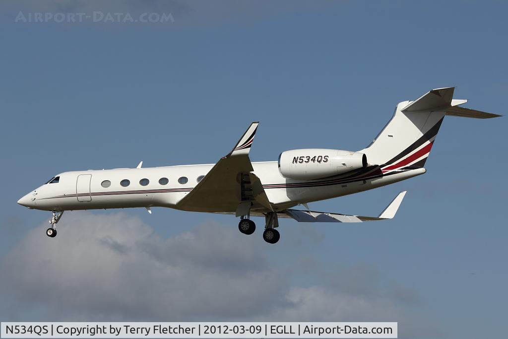 N534QS, 2006 Gulfstream Aerospace GV-SP (G550) C/N 5103, Netjets 2006 Gulfstream Aerospace GV-SP (G550), c/n: 5103 at Heathrow