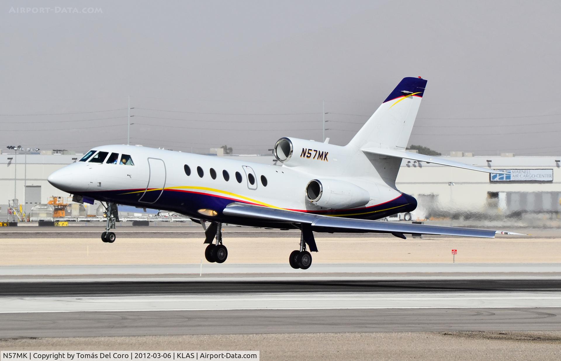 N57MK, 1988 Dassault Falcon 50 C/N 197, N57MK Dassault-breguet FALCON 50 C/N 197

Heavy windy day and dust cloud...

- Las Vegas - McCarran International (LAS / KLAS)
USA - Nevada, March 6, 2012
Photo: Tomás Del Coro