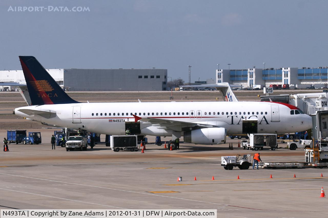 N493TA, 2006 Airbus A320-233 C/N 2917, TACA Airlines at the gate DFW Airport