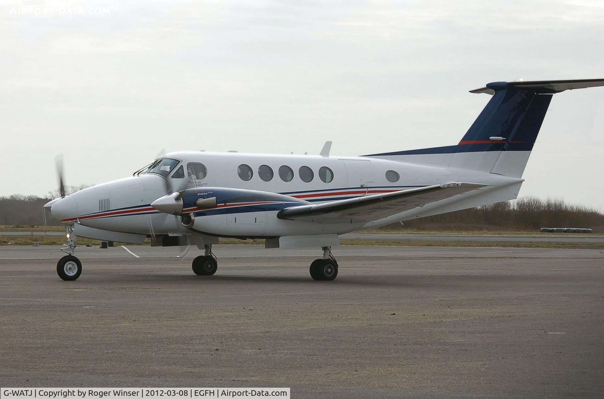 G-WATJ, 2007 Hawker Beechcraft B200GT King Air C/N BY-14, Visiting Beech B200GT Super King Air of Saxonhenge Ltd. De-registered 25 July 2012.