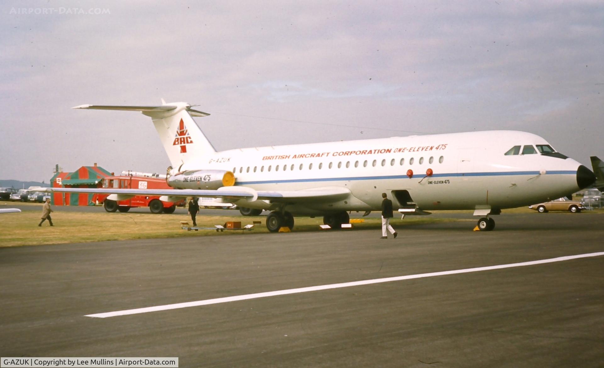 G-AZUK, 1971 BAC 111-476FM One-Eleven C/N 241, On display at the Farnborough Air Show Sept 1972