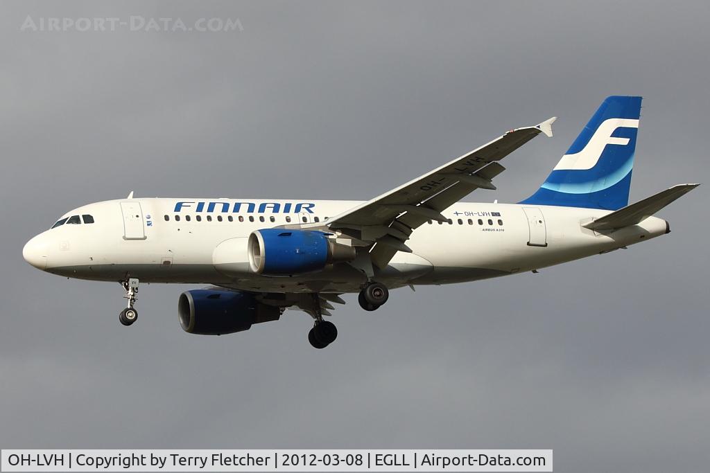 OH-LVH, 2000 Airbus A319-112 C/N 1184, Finnair Airbus A319-112, c/n: 1184 at Heathrow