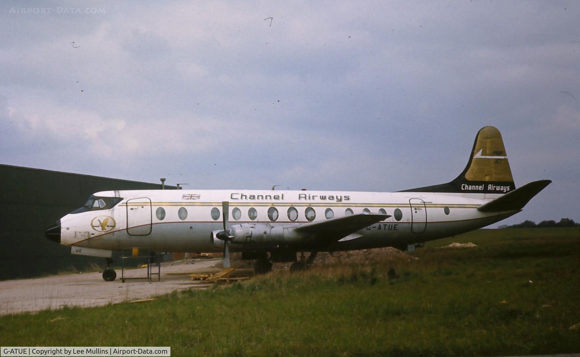G-ATUE, 1958 Vickers Viscount 812 C/N 357, Channel Airways, East Midlands C1972