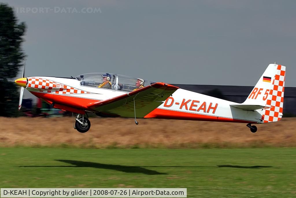 D-KEAH, Sportavia-Putzer RF-5 C/N 5110, One of a batch of 15 aircraft mainly Sportavia/Fournier RF4's and 5's choosing Breighton as a refuelling stop on their way to Dornoch in Northern Scotland
