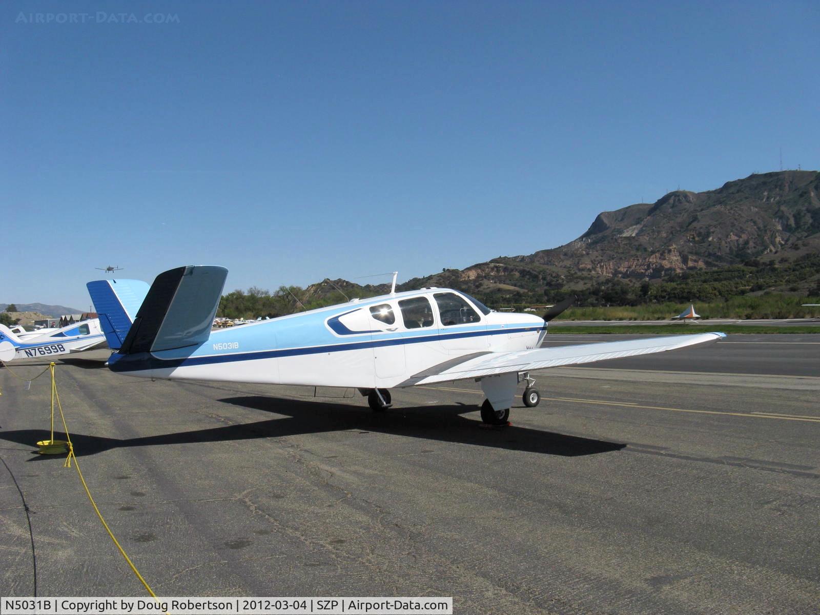 N5031B, 1955 Beech F35 Bonanza C/N D-4298, 1955 Beech F35 BONANZA, Continental E-225 225 Hp