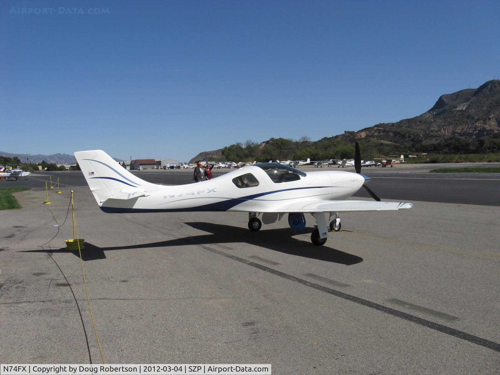 N74FX, 2007 Lancair Legacy C/N L2K-283, 2007 Larson LANCAIR LEGACY, Continental IO-550 310 Hp, cruise 235 kts-270 mph, IROC 2,500 ft/min. retractable gear, two place go fast