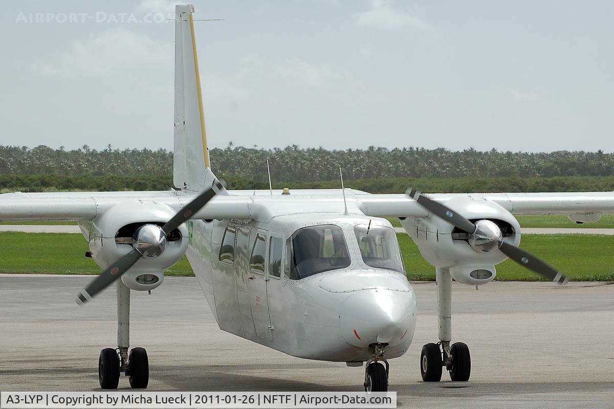 A3-LYP, 1977 Britten-Norman BN-2A-27 Islander C/N 821, At Nuku'alofa