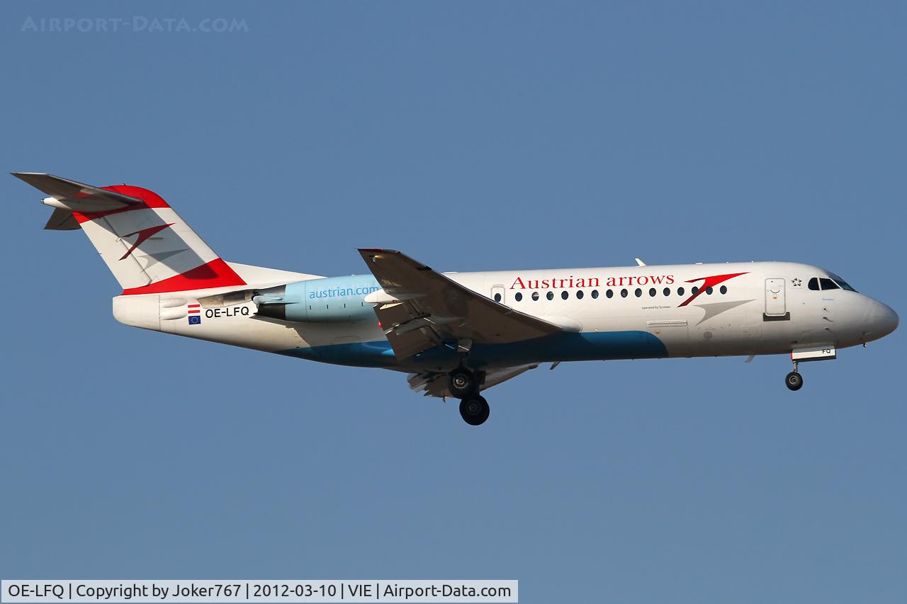 OE-LFQ, 1996 Fokker 70 (F-28-0070) C/N 11568, Austrian arrows