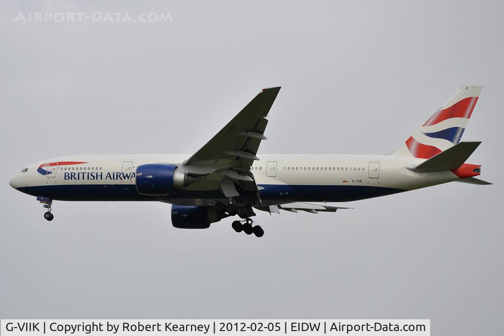 G-VIIK, 1998 Boeing 777-236/ER C/N 28840, Diverting into Dublin due to weather conditions in Heathrow.
