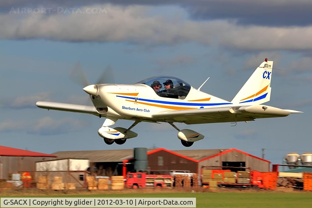 G-SACX, 2007 Aero AT-3 R100 C/N AT3-028, In from Sherburn