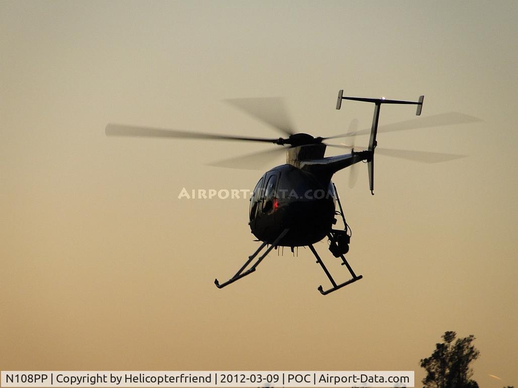 N108PP, 2008 MD Helicopters 369E C/N 0578E, Pomona Air 1 heading out for the first patrol of the evening