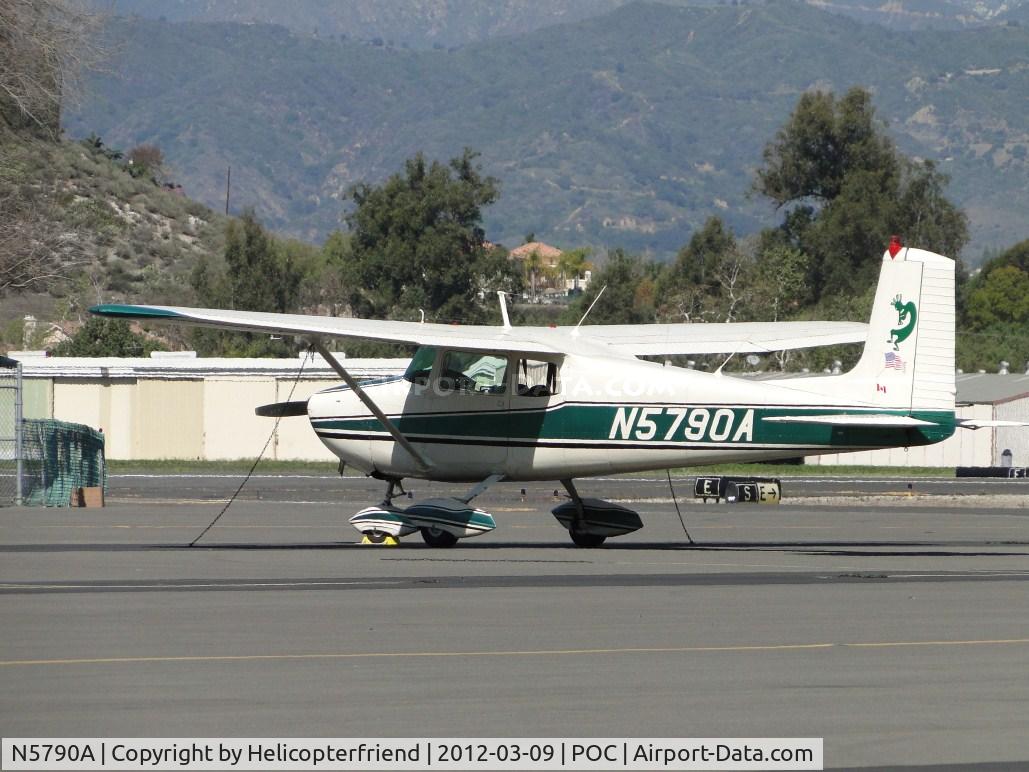 N5790A, 1956 Cessna 172 C/N 28390, Tied down and parked in transient parking