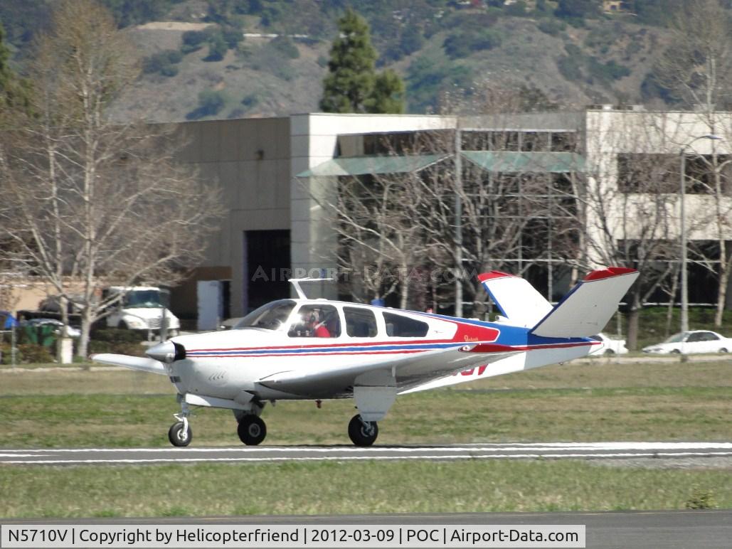 N5710V, 1966 Beech V35 Bonanza C/N D-8087, Touching down on runway 26L
