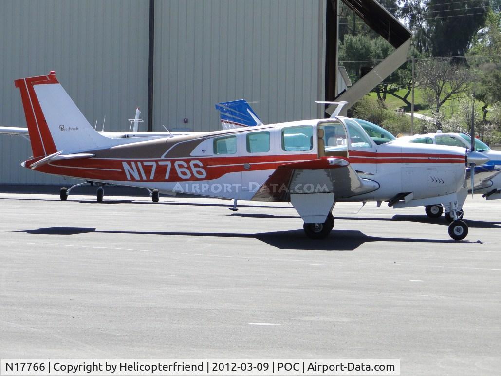 N17766, 1977 Beech A36 Bonanza 36 C/N E-1023, Parked at Howard Aviation