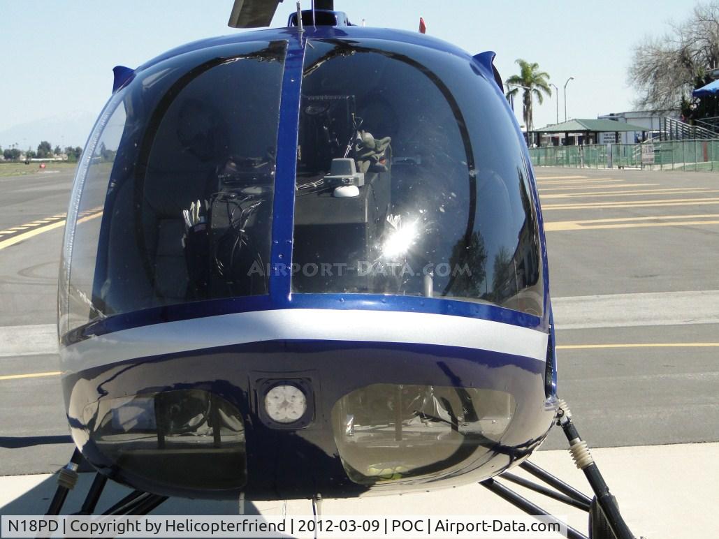 N18PD, 1990 Enstrom 280FX Shark C/N 2046, Parked on the westside helipad facing into the sun