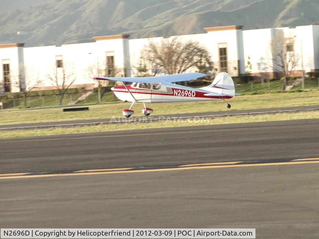 N2696D, 1952 Cessna 170B C/N 20848, Power being applied and rear wheel lifting