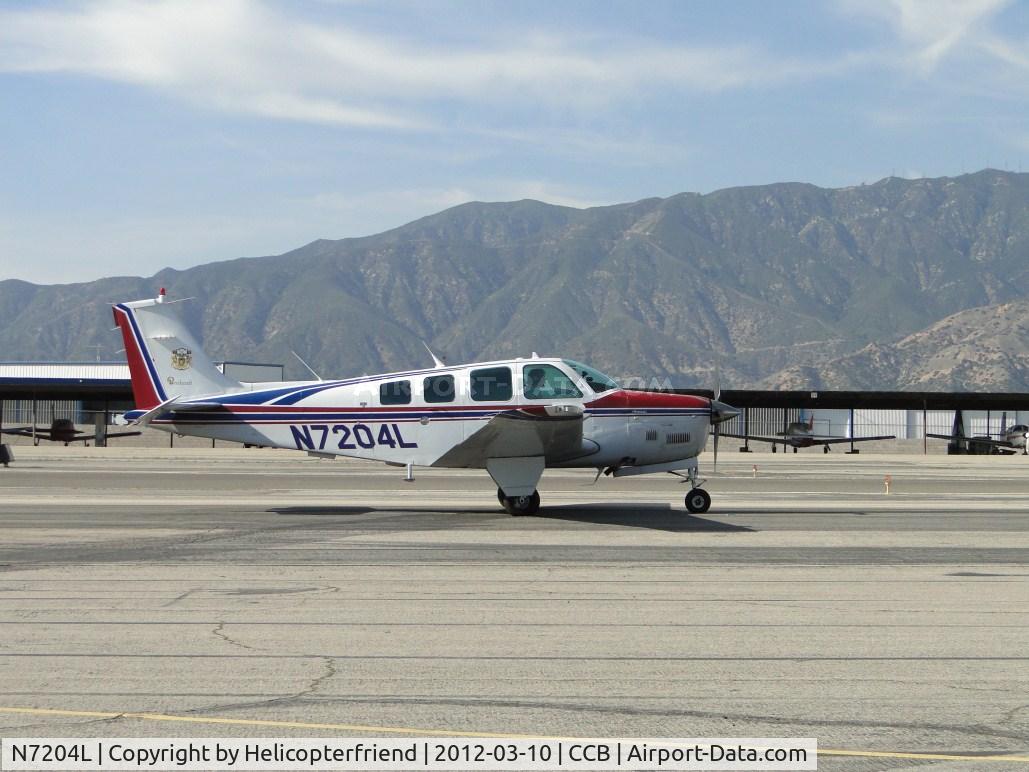 N7204L, 1984 Beech B36TC Bonanza C/N EA-431, Taxiing back after landing