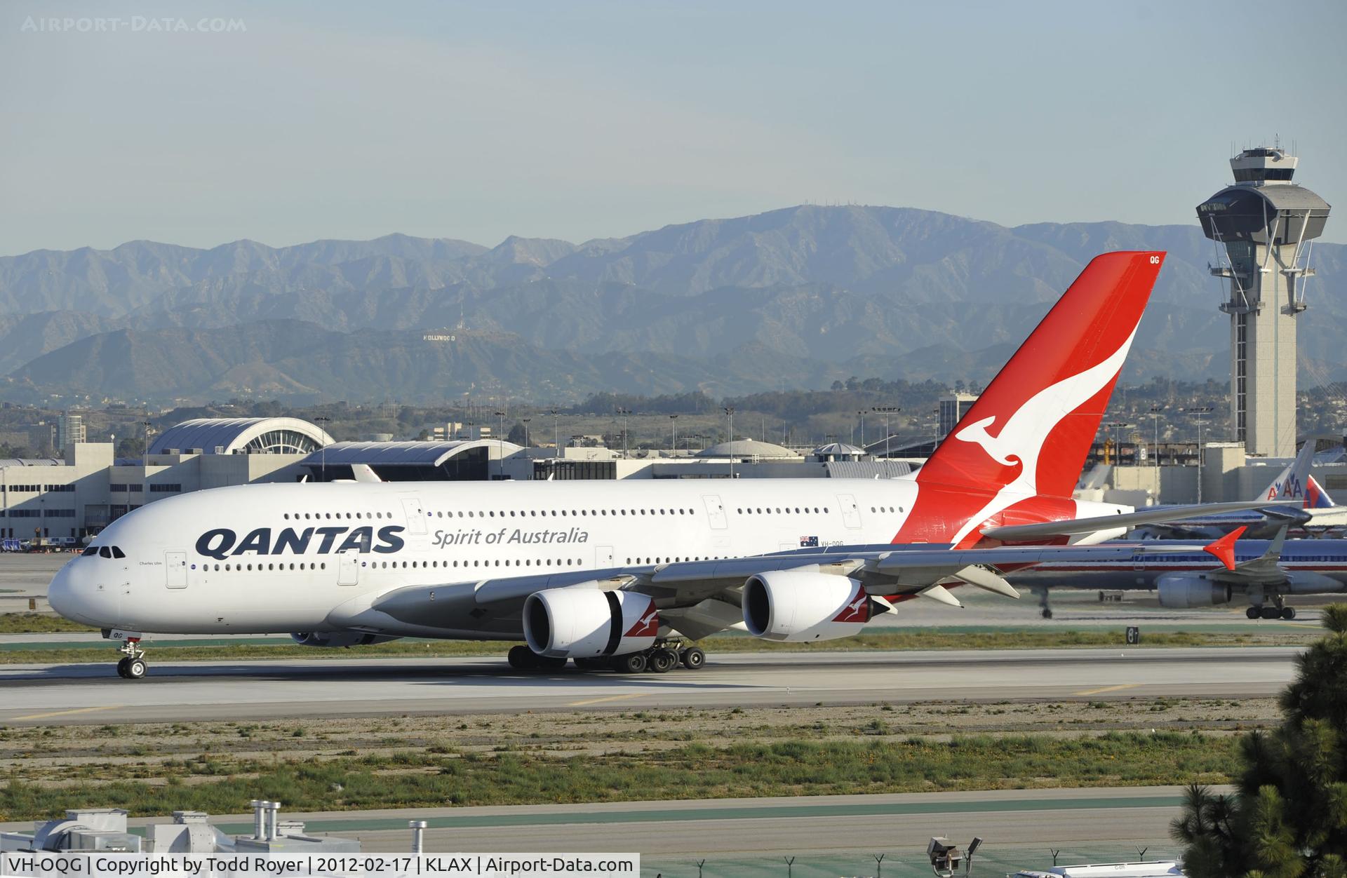 VH-OQG, 2009 Airbus A380-842 C/N 047, Arrived at LAX on 25L