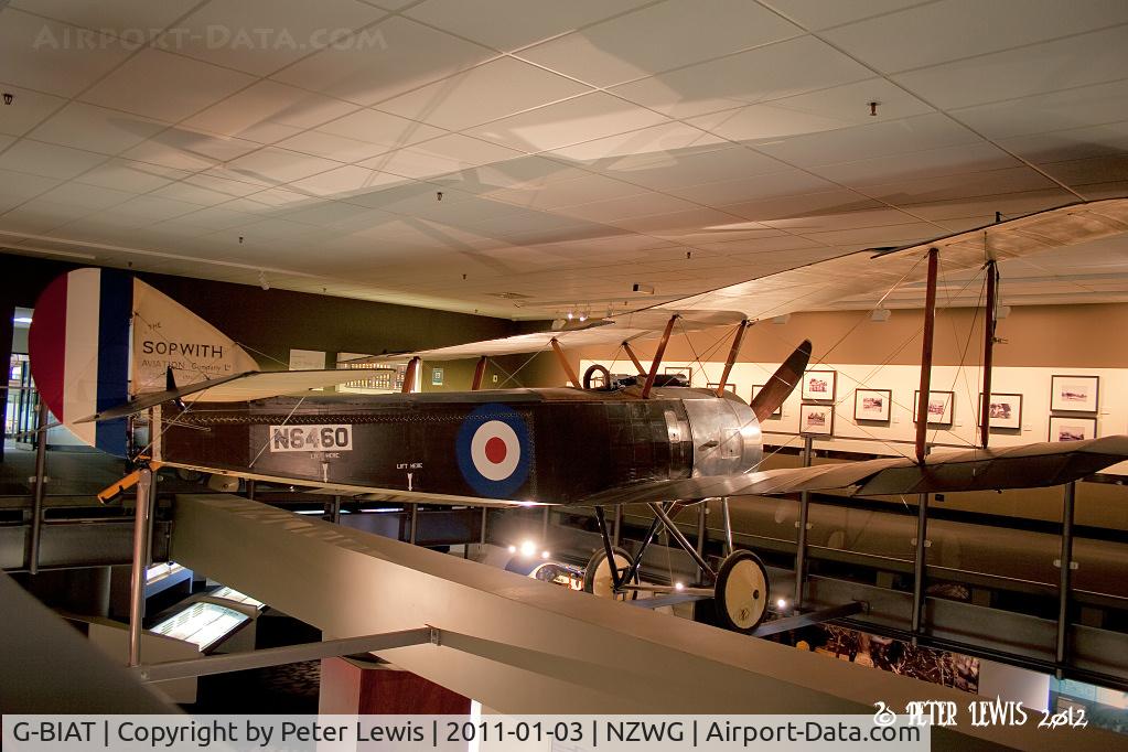 G-BIAT, 1986 Sopwith Pup Replica C/N 001, At RNZAF Museum, Wigram, in colours of Flight Lieutenant (later Capt) Harold Beamish who eventually reached a tally of 11 aerial victories while flying a Pup with 3 Squadron RNAS June-July 1917.