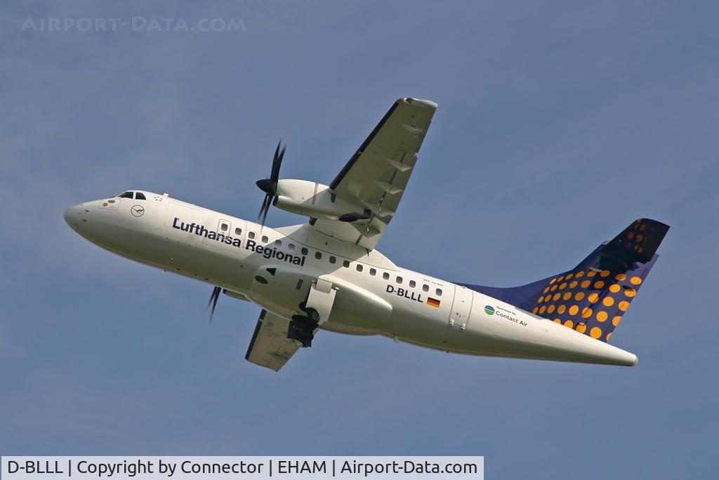 D-BLLL, 1997 ATR 42-500 C/N 549, Leaving Amsterdam.