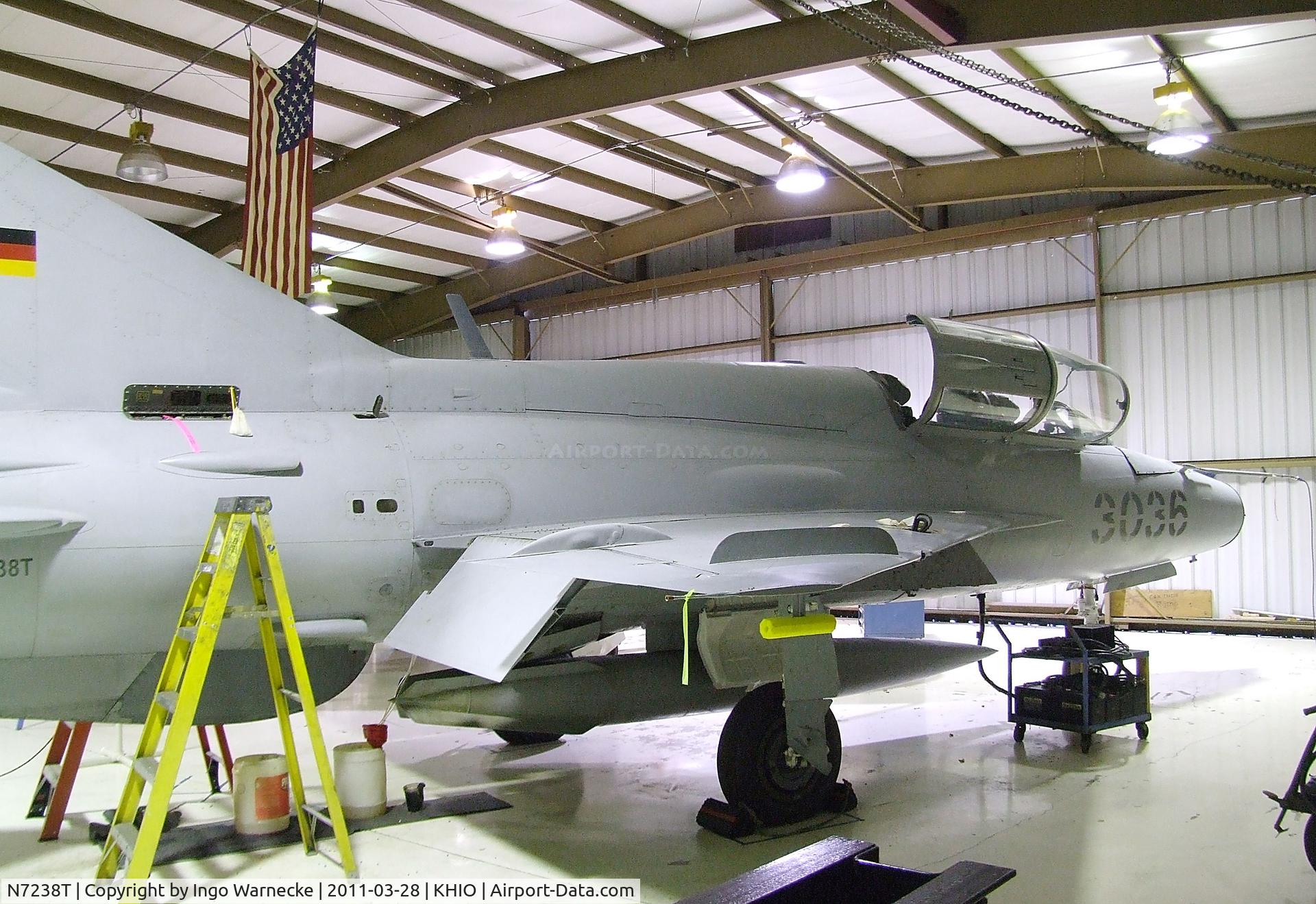 N7238T, 1974 Mikoyan-Gurevich MIG-21UM C/N 3036, Mikoyan i Gurevich MiG-21UM MONGOL-B at the Classic Aircraft Aviation Museum, Hillsboro OR