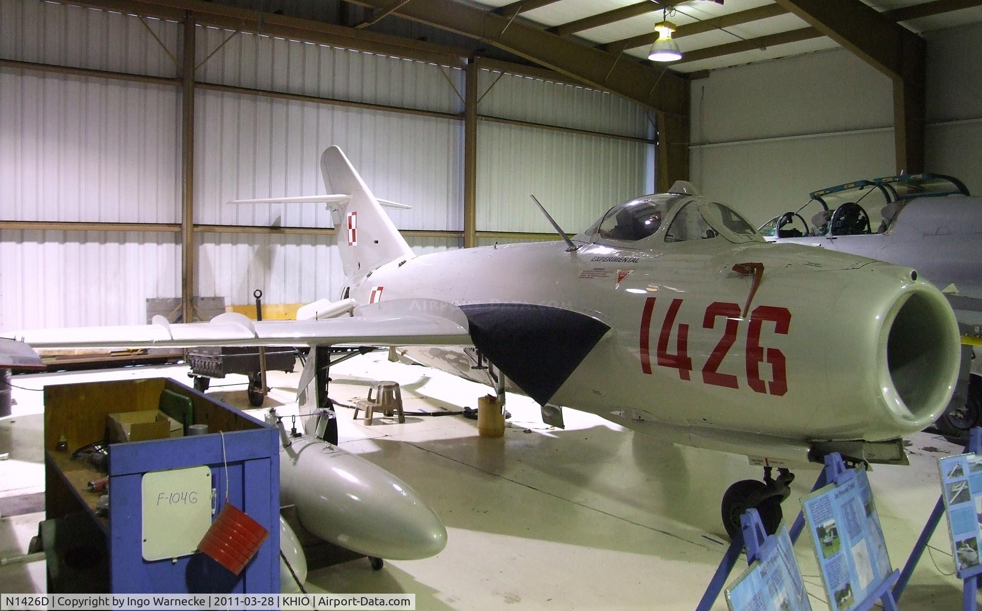 N1426D, Mikoyan-Gurevich MiG-17 (LIM-5) C/N 1C-14-26, Mikoyan i Gurevich MiG-17F FRESCO-C (PZL-Mielec LIM-5) at the Classic Aircraft Aviation Museum, Hillsboro OR