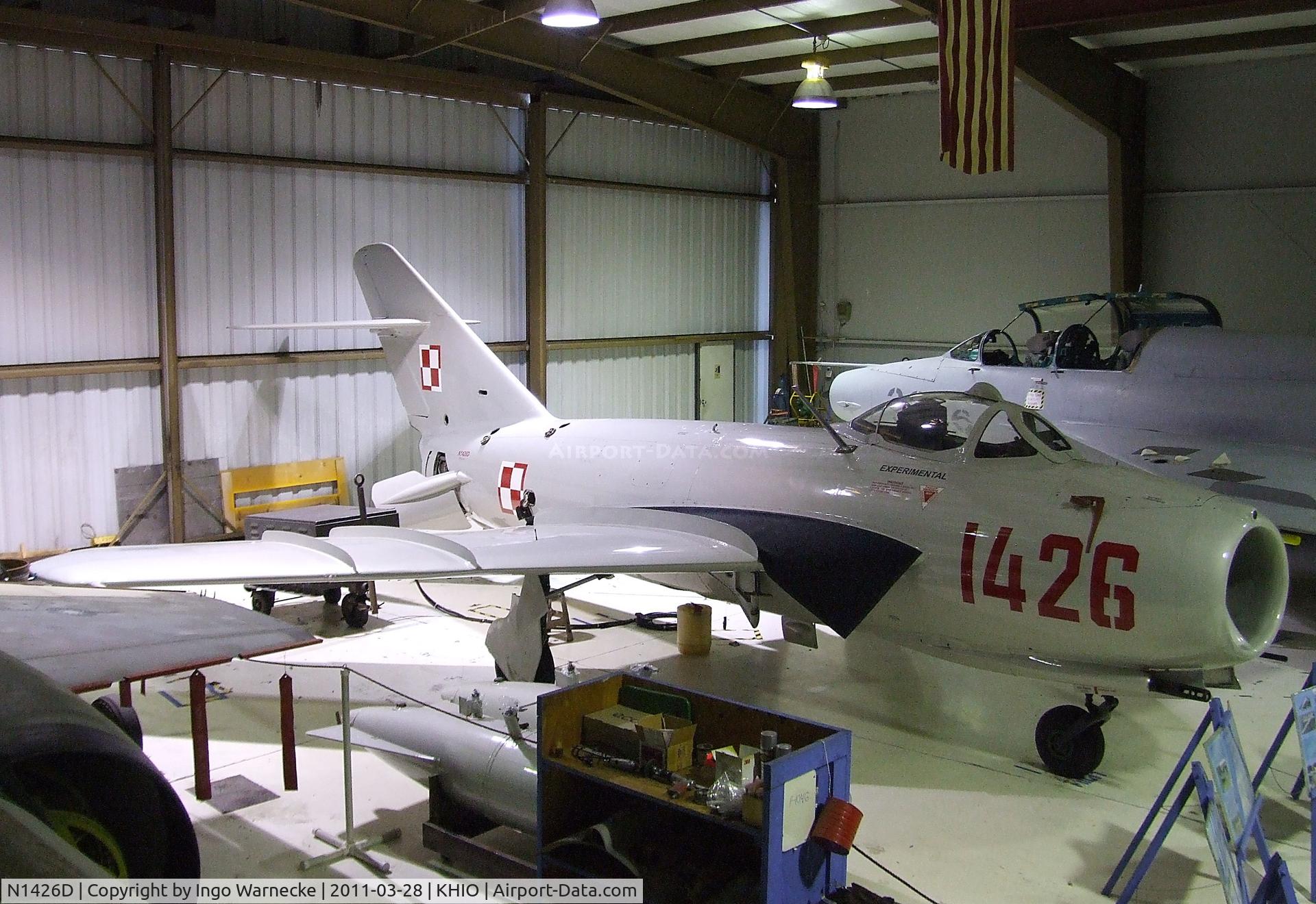 N1426D, Mikoyan-Gurevich MiG-17 (LIM-5) C/N 1C-14-26, Mikoyan i Gurevich MiG-17F FRESCO-C (PZL-Mielec LIM-5) at the Classic Aircraft Aviation Museum, Hillsboro OR