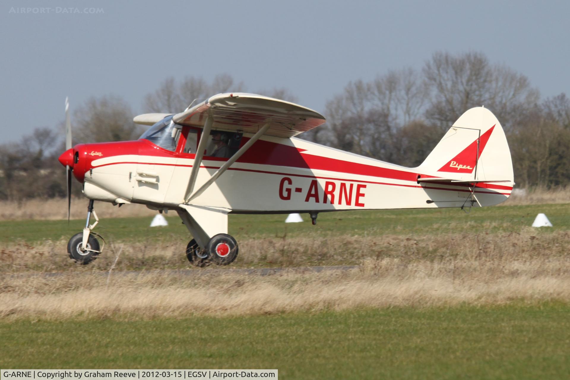 G-ARNE, 1961 Piper PA-22-108 Colt Colt C/N 22-8502, Taking off.