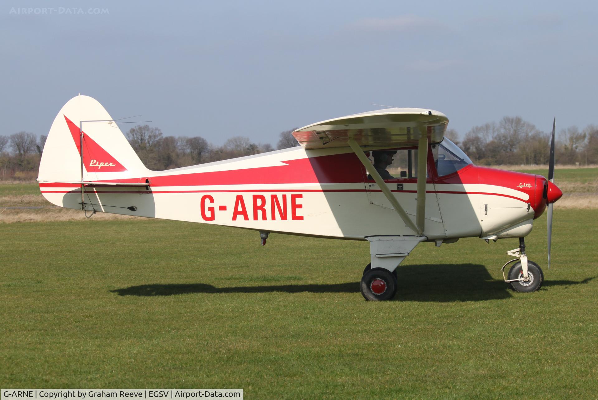 G-ARNE, 1961 Piper PA-22-108 Colt Colt C/N 22-8502, Just landed.