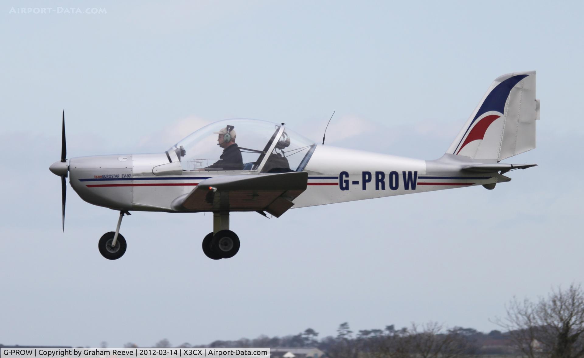 G-PROW, 2002 Aerotechnik EV-97 Eurostar C/N PFA 315-13968, About to land.