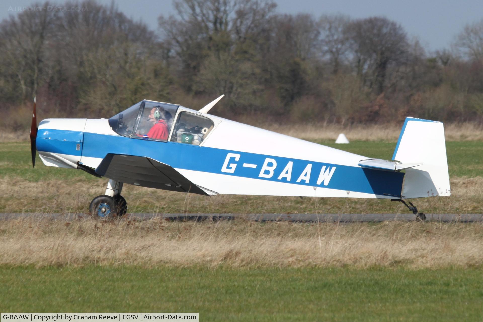 G-BAAW, 1956 Jodel D-119 C/N 366, Just landed.