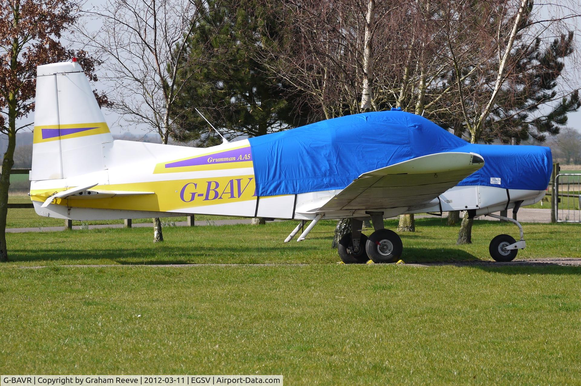 G-BAVR, 1973 Grumman American AA-5 Traveler C/N AA5-0348, Under wraps.