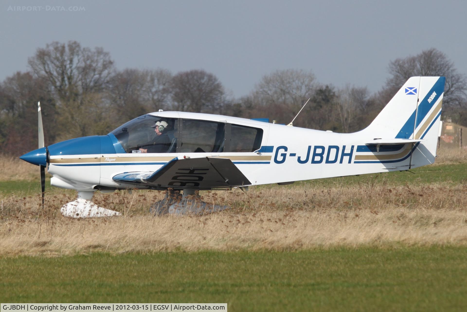 G-JBDH, 1989 Robin DR-400-180 Regent Regent C/N 1901, Just landed.