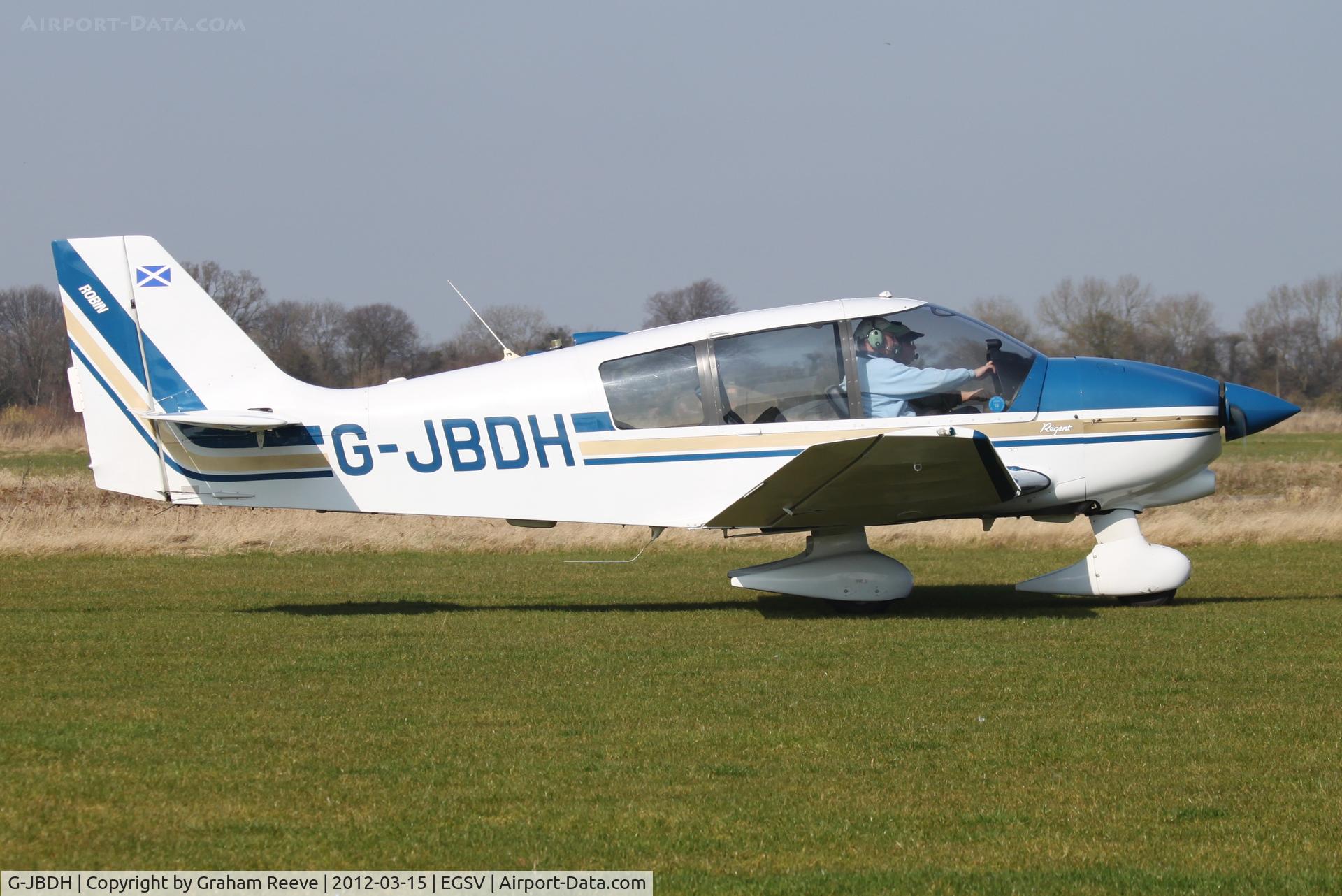 G-JBDH, 1989 Robin DR-400-180 Regent Regent C/N 1901, Just landed.