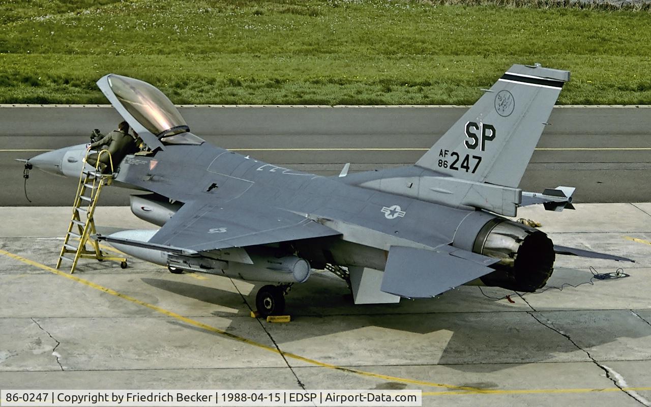 86-0247, 1986 General Dynamics F-16C Fighting Falcon C/N 5C-353, transient at Fliegerhorst Pferdsfeld