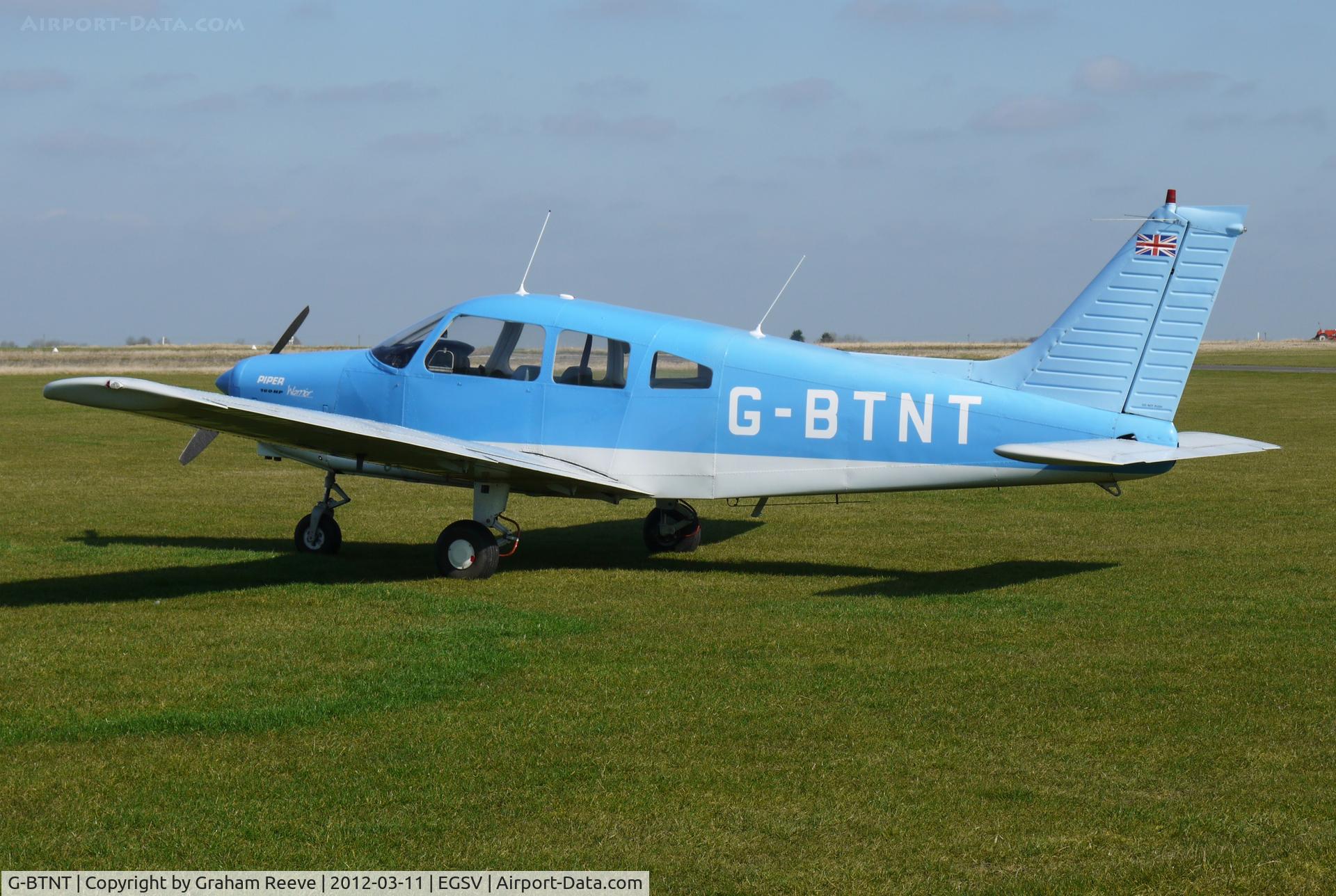 G-BTNT, 1976 Piper PA-28-151 Cherokee Warrior C/N 28-7615401, Parked in the sun.