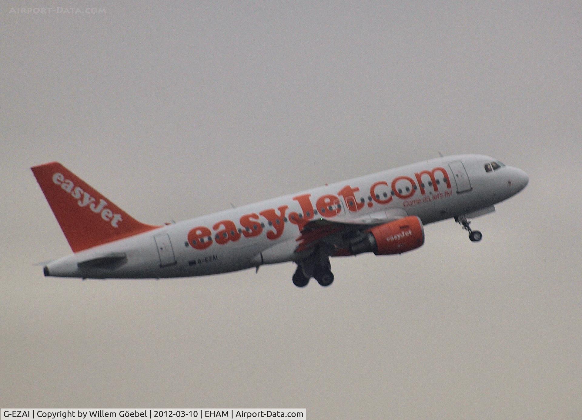 G-EZAI, 2006 Airbus A319-111 C/N 2735, Take off from runway L18  of Schiphol Airport