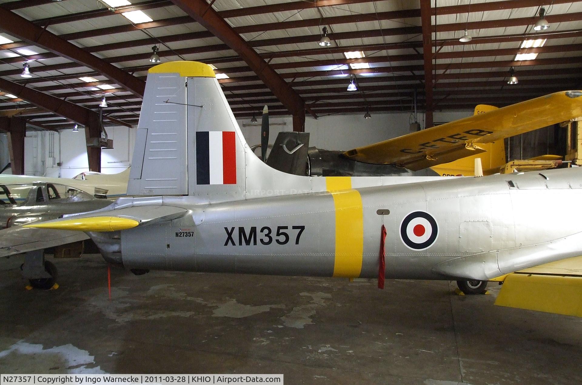 N27357, 1958 Hunting P84 Jet Provost T.3A C/N PAC/W/5762, Hunting Percival P.84 Jet Provost T3A at the Classic Aircraft Aviation Museum, Hillsboro OR