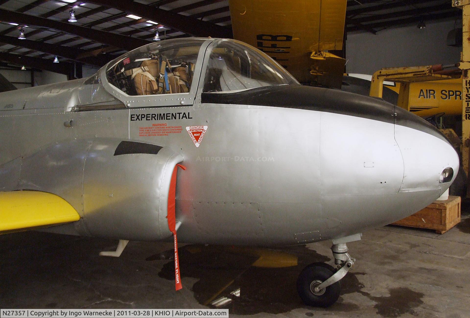 N27357, 1958 Hunting P84 Jet Provost T.3A C/N PAC/W/5762, Hunting Percival P.84 Jet Provost T3A at the Classic Aircraft Aviation Museum, Hillsboro OR