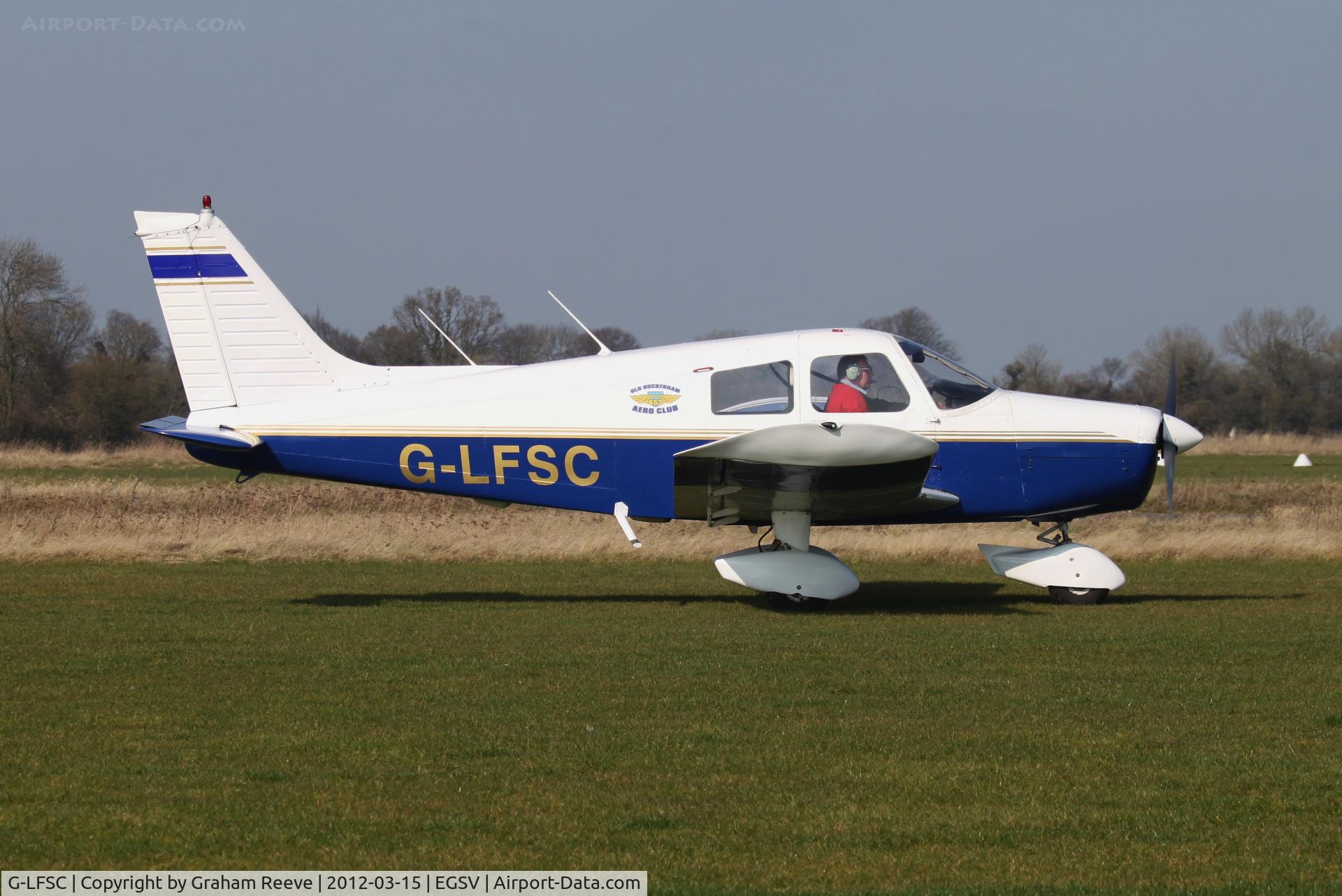 G-LFSC, 1973 Piper PA-28-140 Cherokee Cruiser C/N 28-7425005, Just landed.
