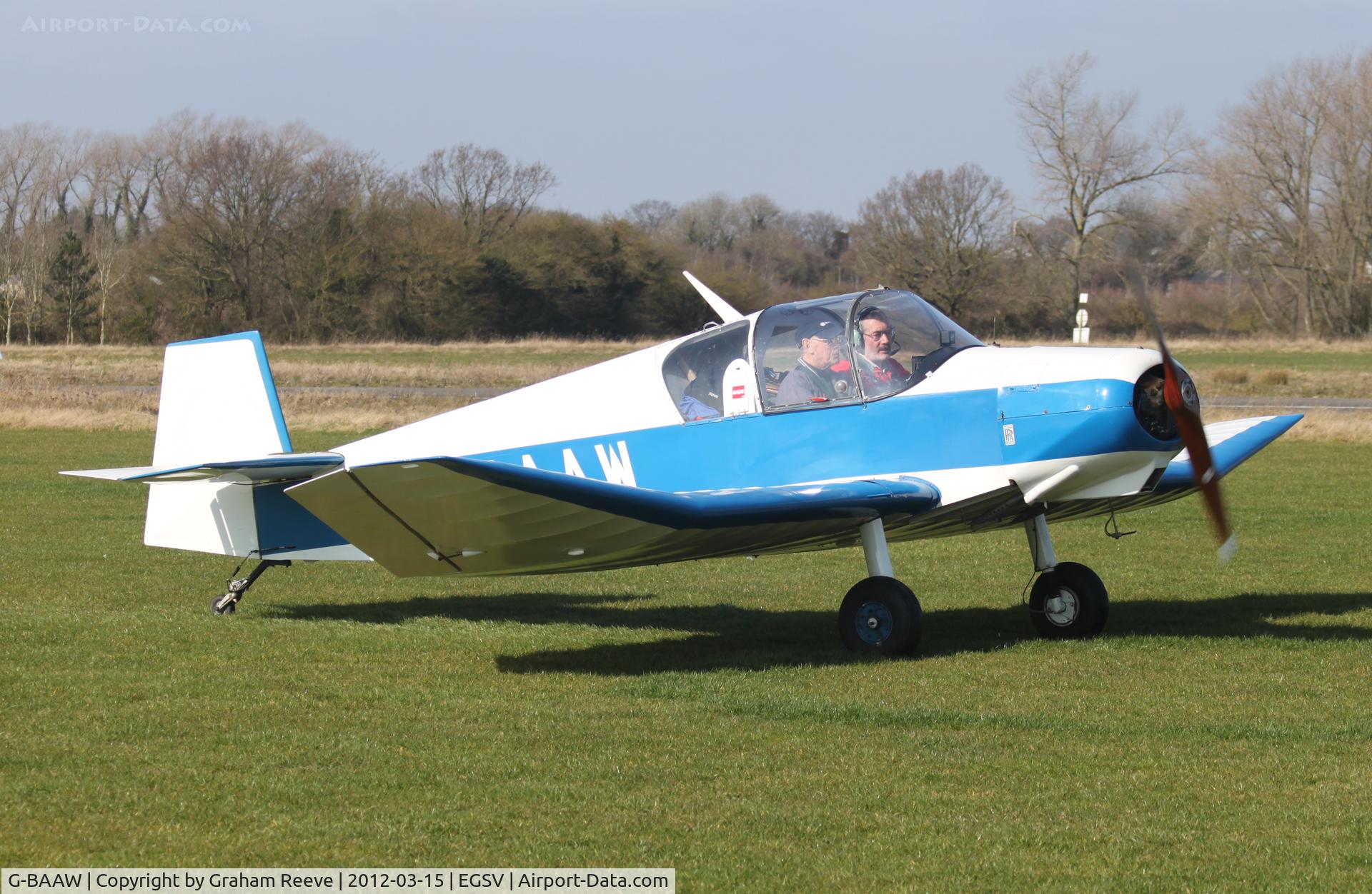 G-BAAW, 1956 Jodel D-119 C/N 366, Just landed.