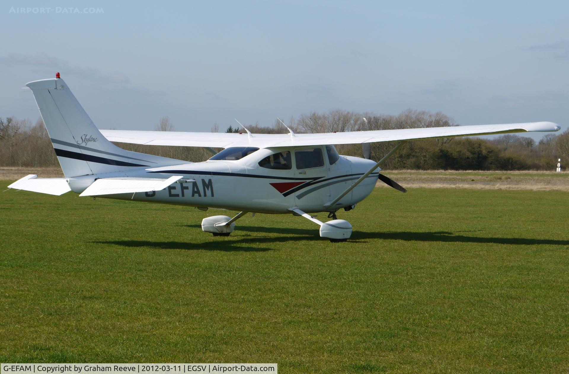 G-EFAM, 1999 Cessna 182S Skylane C/N 18280442, Parked at Old Buckenham.