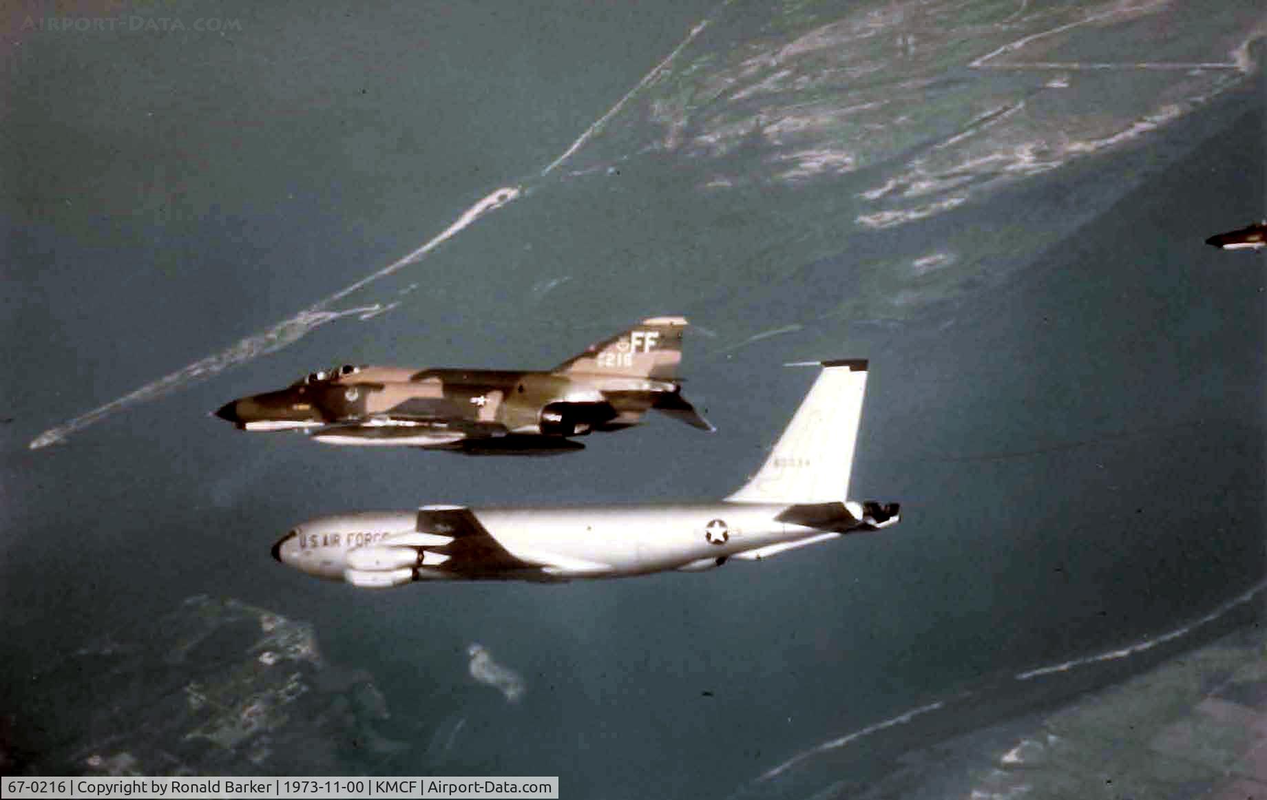 67-0216, 1967 McDonnell Douglas F-4E Phantom II C/N 2837, Formation with a KC-135A, MacDill Nov 1973